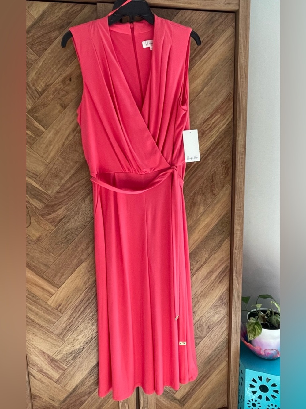 Sleeveless Wrap Jumpsuit in Coral Pink